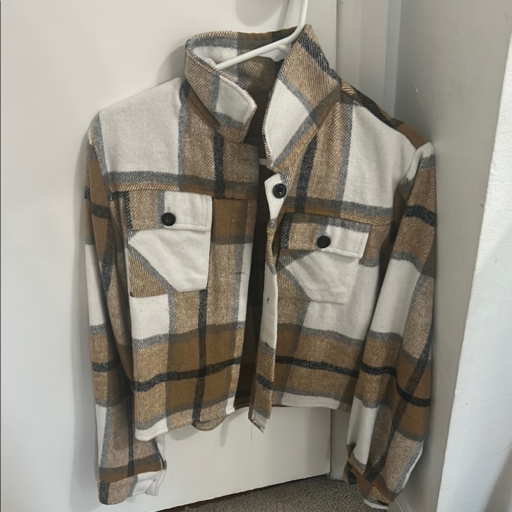 Plaid Button-Up Jacket